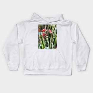 Pink flowering summer succulent Kids Hoodie